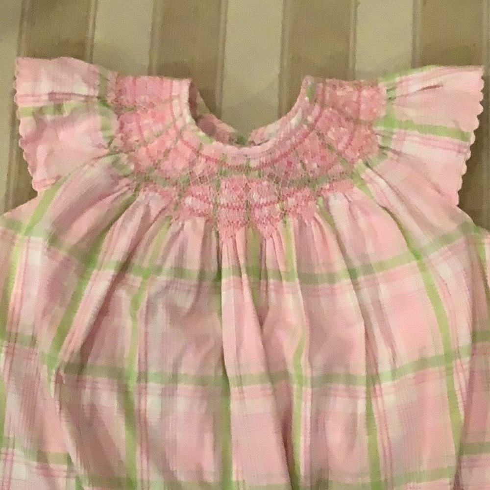 Pink plaid smocked sz 6 Easter Spring dress